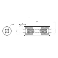 Резонатор «CBD» круглый с отводами и камерой, длина 450 мм, труба Ø45 (алюмокремниевое покрытие AS120) [CBD420.601]