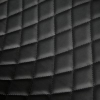 Экокожа стёганая «intipi» Boxy (чёрный/чёрный, ширина 1.35 м, толщина 5.85 мм)