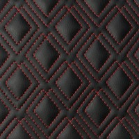 Экокожа стёганая «intipi» Tworomb (чёрный/красный, ширина 1.35 м, толщина 5.85 мм)