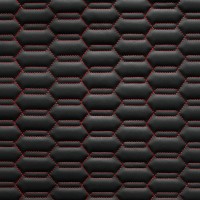 Экокожа стёганая «intipi» Lamborghini (чёрный/красный, ширина 1.35 м, толщина 5.85 мм)