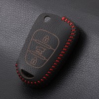 Чехол ключа кожаный для Hyundai HB20, i20, i30, i35, iX20, iX35, Sonata, Solaris, Verna