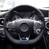 Оплетка на руль из «Premium» экокожи Mercedes-Benz A-Class A200, A250 Sport (черная)
